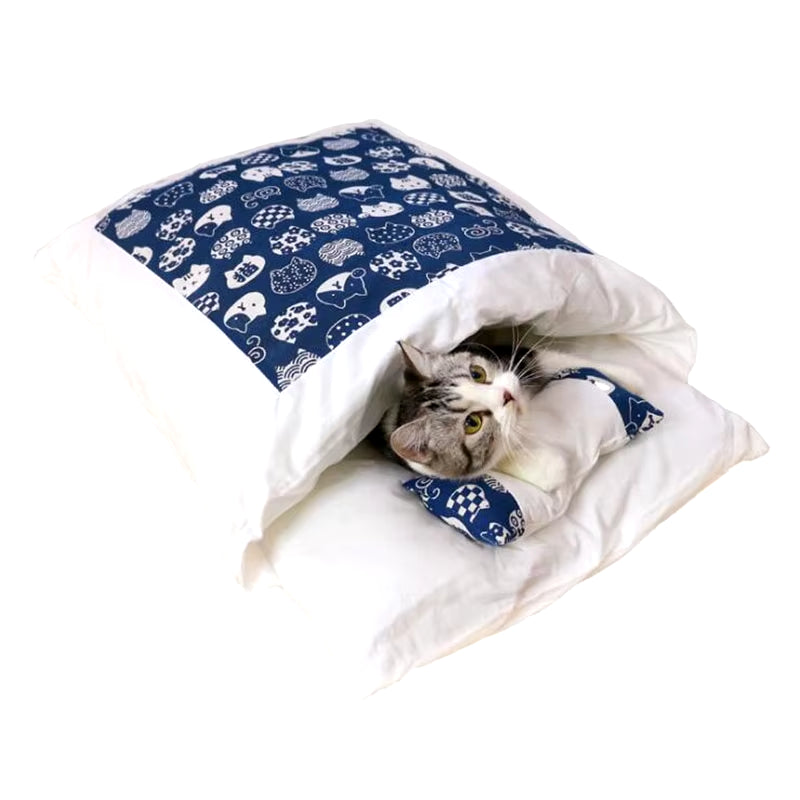 Removable Dog Cat Bed Cat Sleeping Bag Sofas Mat Winter Warm Cat House Small Pet Bed Puppy Kennel Nest Cushion Pet Products