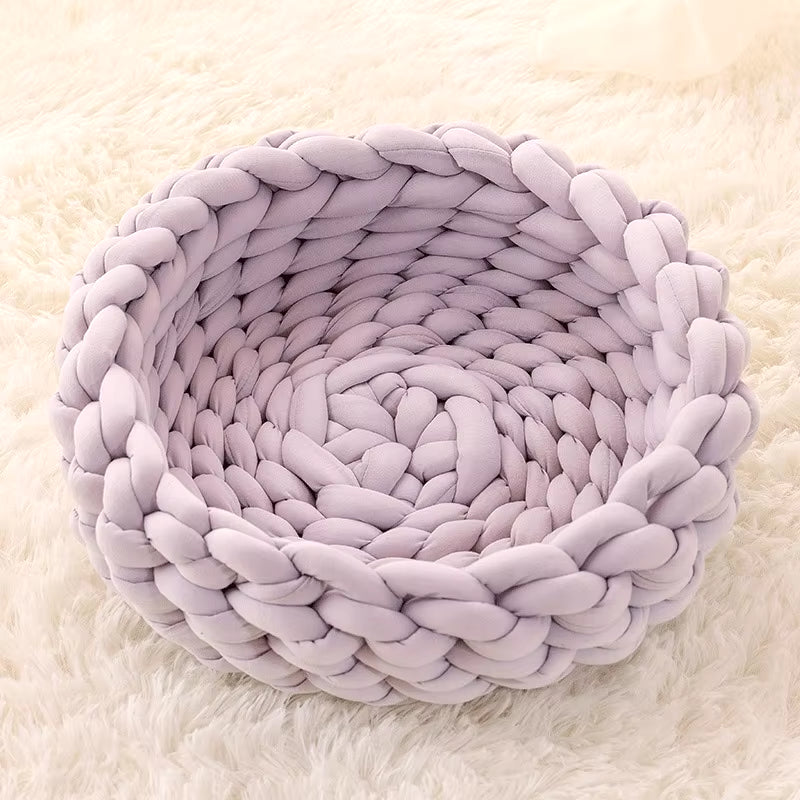 Cat House Cushion Soft Long Plush Warm Pet Mat Cute Kennel Cat Sleeping Basket Bed round Fluffy Comfortable Touch Pet Products