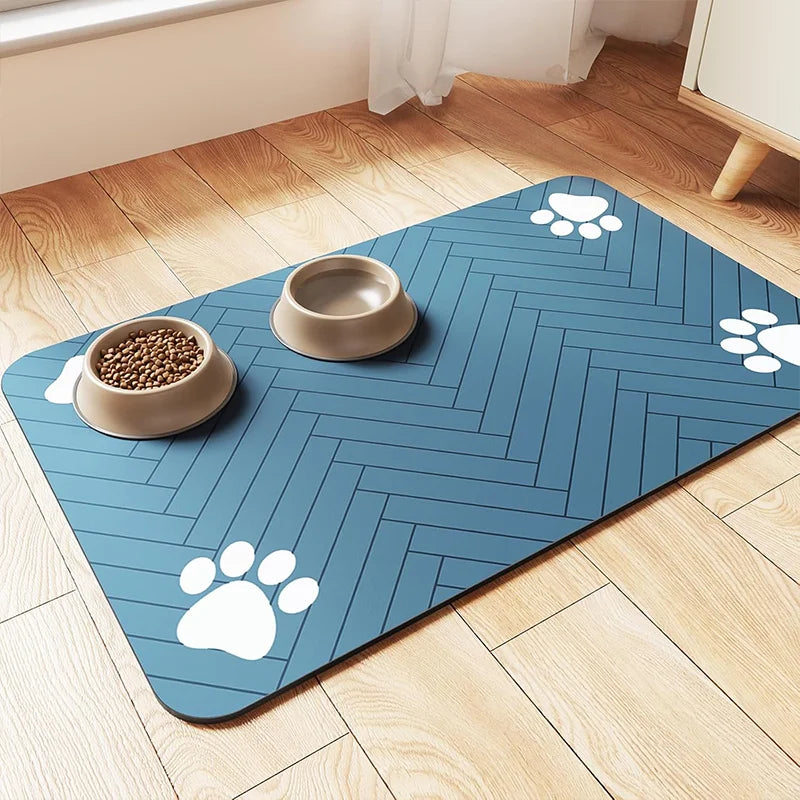 Pet Placemat Dog Food Bowl Mat Drinking Feeding Placemat for Dog Cat Quick Dry Mat Waterproof Pet Bowl Pad Feeder Mats