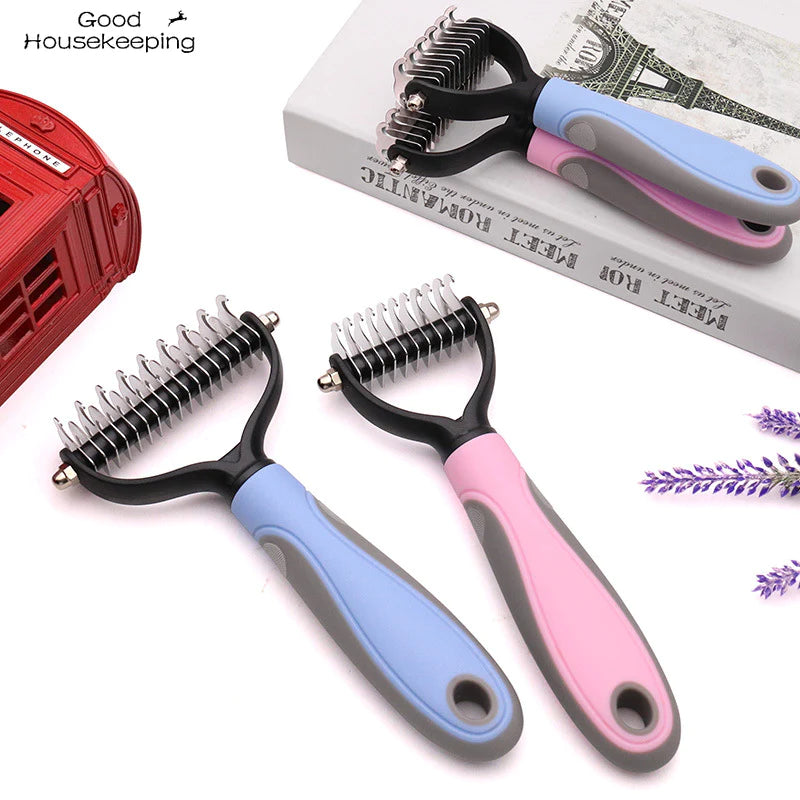 Pets Fur Knot Cutter Dog Grooming Shedding Tools Pet Cat Hair Removal Comb Brush Double Sided Pet Products Suppliers