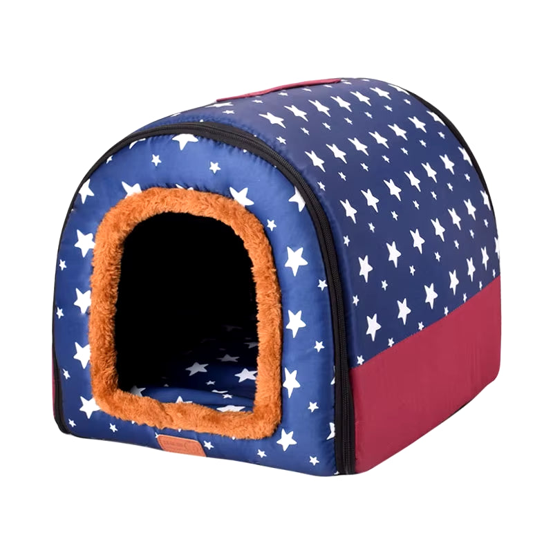 New Warm Dog House Comfortable Print Stars Kennel Mat for Pet Puppy Foldable Cat Sleeping Bed High Quality Pet Products