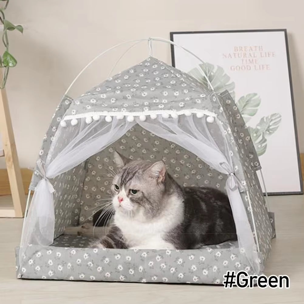 Cat Tent Bed Pet Products the General Teepee Closed Cozy Hammock with Floors Cat House Pet Small Dog House Accessories Products