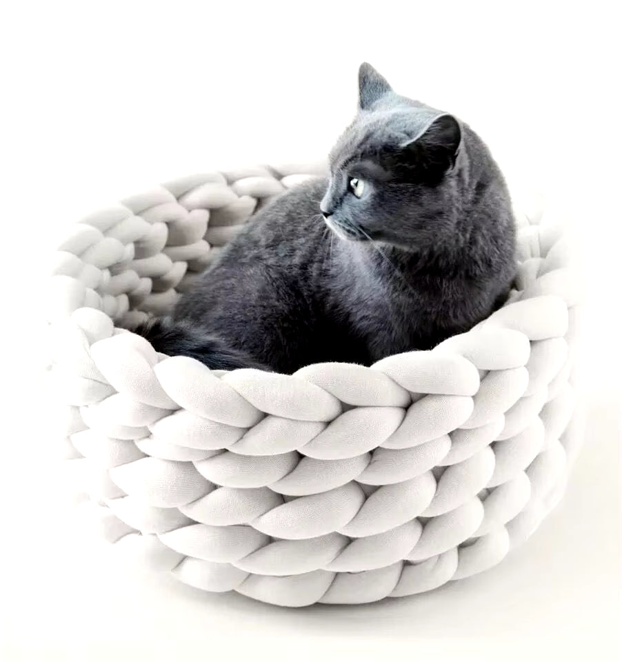 Cat House Cushion Soft Long Plush Warm Pet Mat Cute Kennel Cat Sleeping Basket Bed round Fluffy Comfortable Touch Pet Products