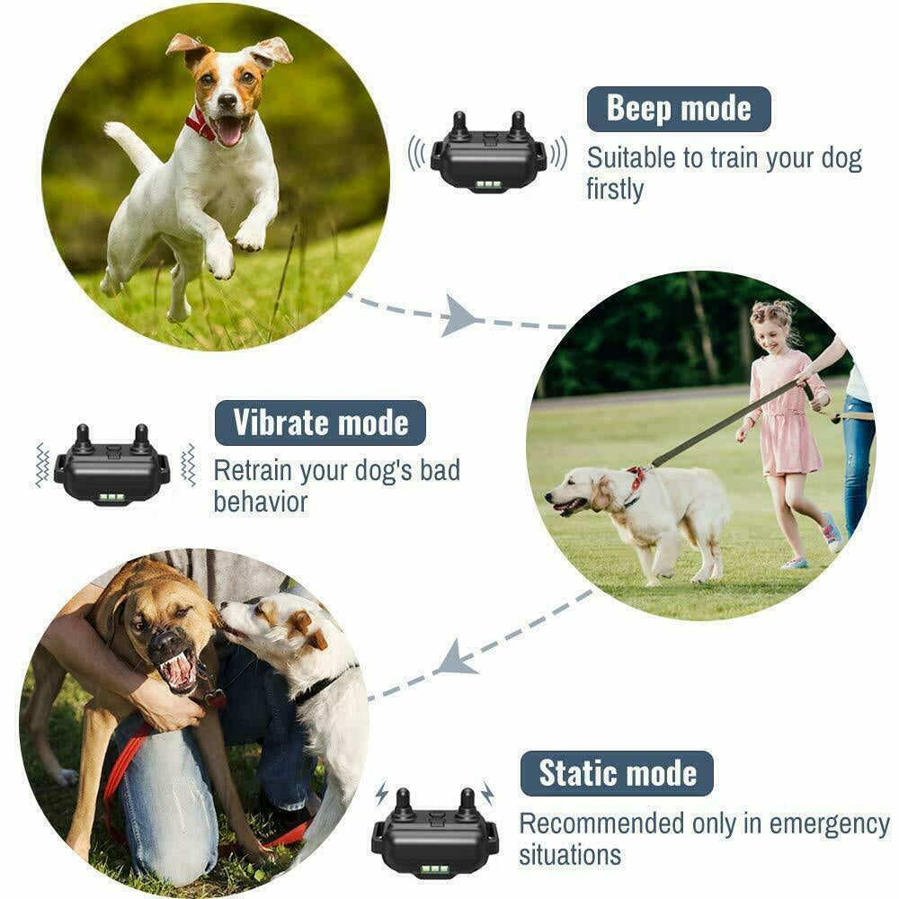 Dog Pet Training Collar Rechargeable Waterproof Electric Shock anti Bark R800M E