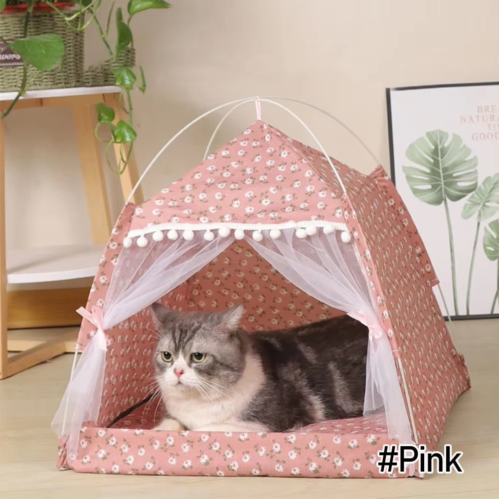 Cat Tent Bed Pet Products the General Teepee Closed Cozy Hammock with Floors Cat House Pet Small Dog House Accessories Products