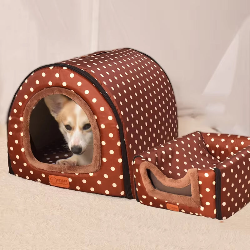 New Warm Dog House Comfortable Print Stars Kennel Mat for Pet Puppy Foldable Cat Sleeping Bed High Quality Pet Products